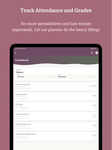 Homeschool Planner iPad screenshot