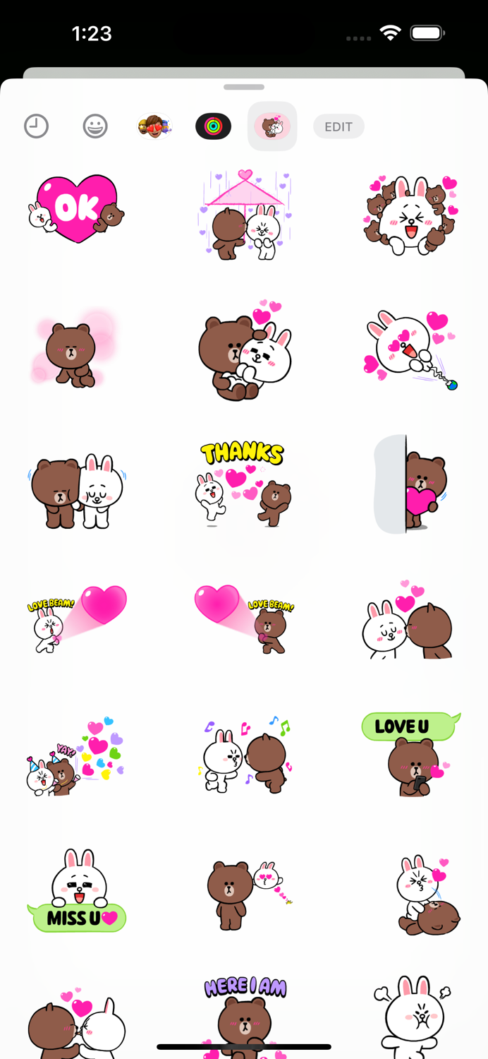 Brown Cony Couple Love Sticker