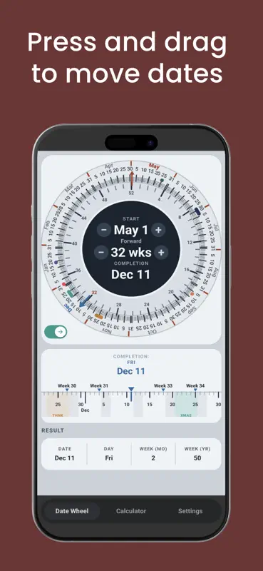 Date Wheel Calculator screenshot 2 of 4