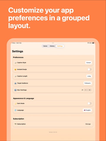 Caption & Hashtag Expert AI iPad screenshot