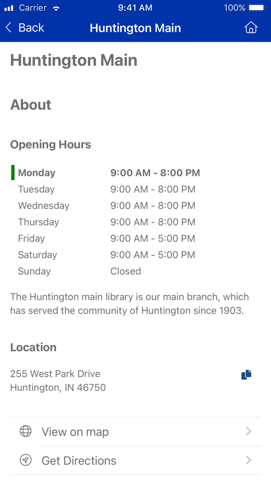 #6. My Huntington Library (iOS) 由: Huntington City-Township Public Library