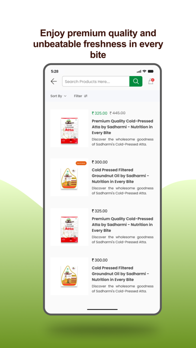 Sadharmi: Cold Pressed Foods Screenshot