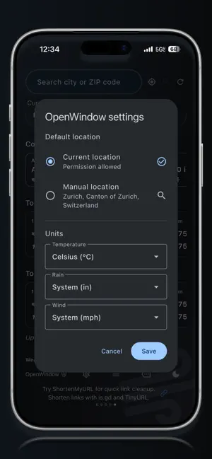 OpenWindow: Weather tracker screenshot 3