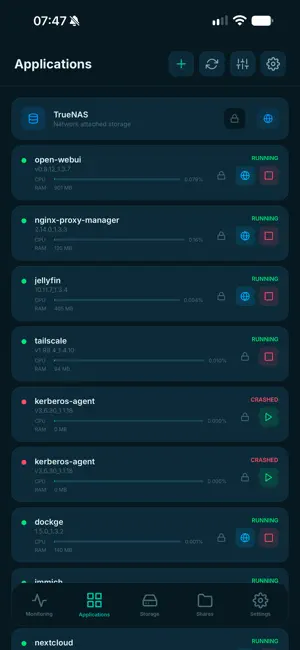 Dashboard for TrueNAS screenshot 3