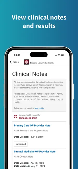 My IU Health screenshot 2