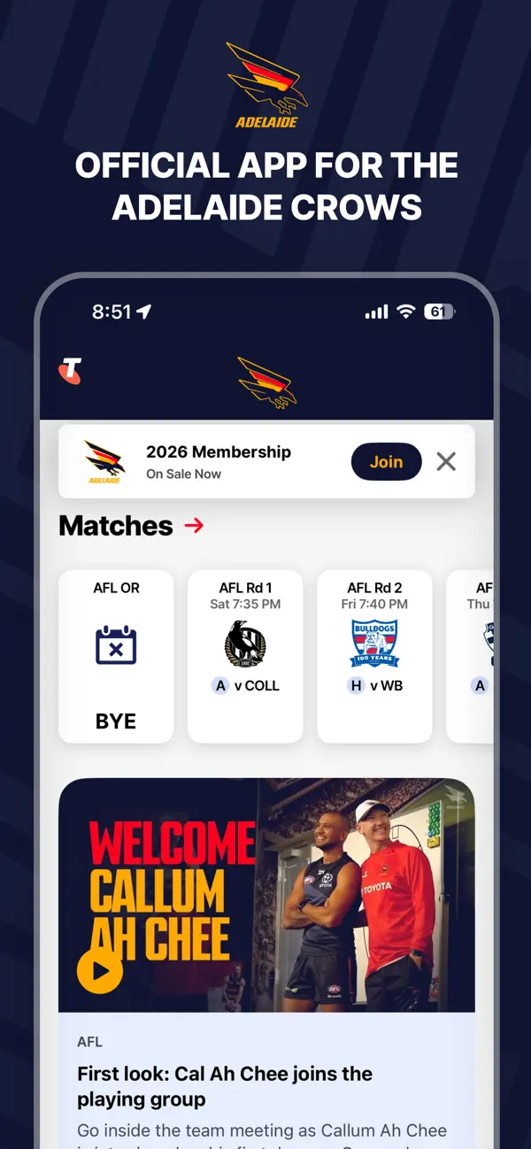 Screenshot #1 pour Adelaide Crows Official App