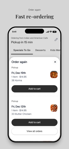 Indian and American Cafe iPhone screenshot