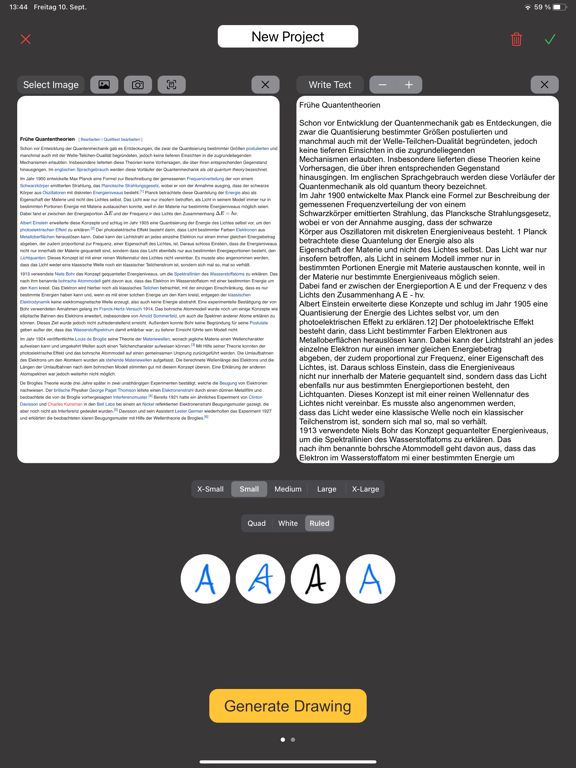 Conwrite – Text to handwriting iPad screenshot 6 - Productivity app