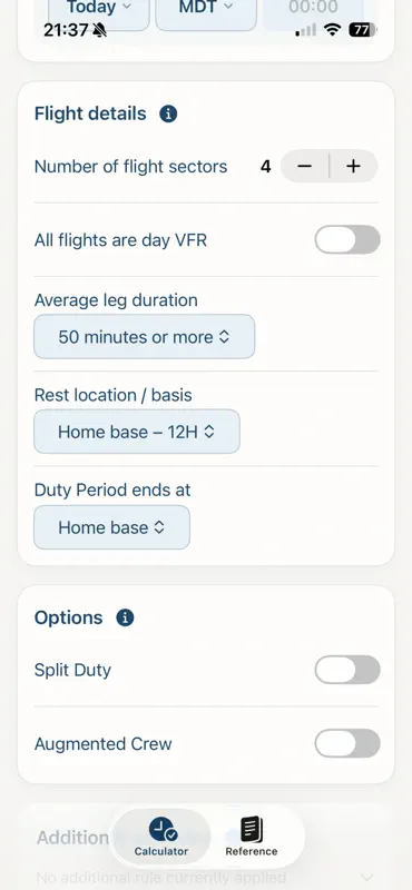 Duty Rest Calculator Canada screenshot 4 of 4