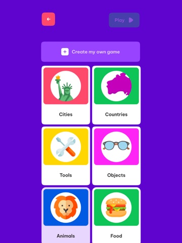 Guess who I am game - words up iPad screenshot