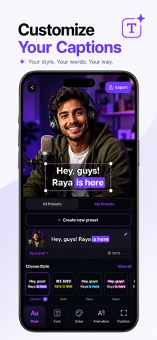 AI Captions: Subtitle Maker iPhone screenshot