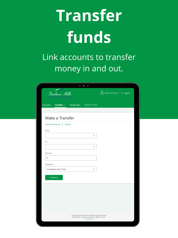 Southern Hills iMobile Banking iPad screenshot 6 - Finance app