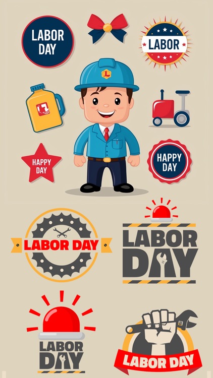 USA Labor Day Stickers Emojis