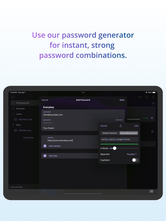 Everykey iPad screenshot 5 - Productivity app