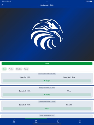 Southwest Christian Eagles iPad screenshot