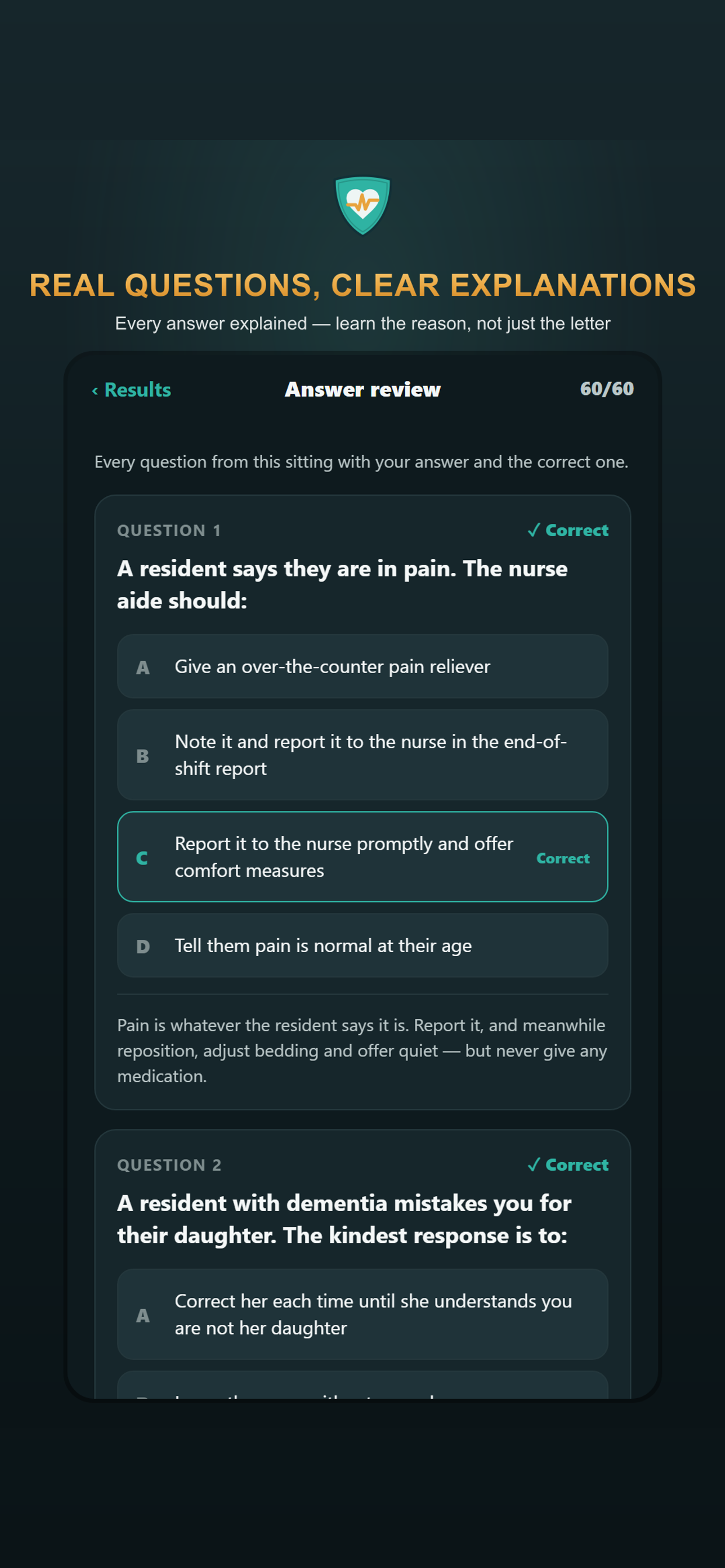 CNA Prep 2026: Practice Test screenshot 2