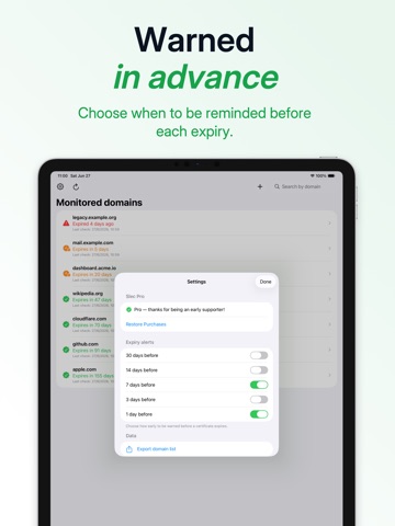 Slec – SSL/TLS Monitor iPad screenshot