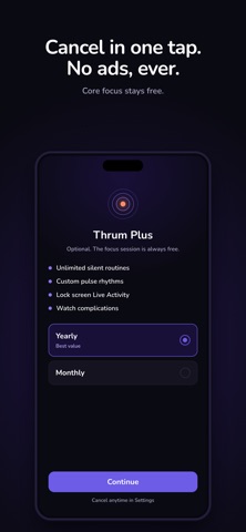 Thrum: ADHD Focus Timer iPhone screenshot