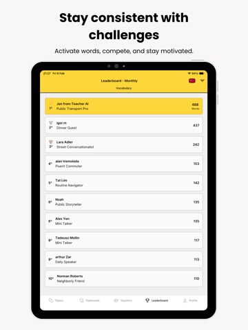 Teacher AI - Language Practice iPad screenshot