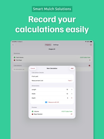 Mulching Calculator iPad screenshot