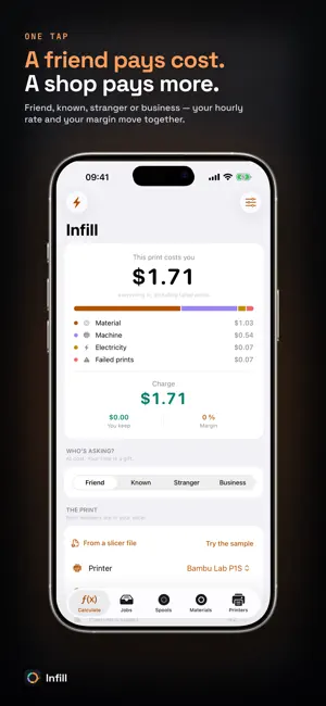 Infill: 3D Print Cost Calc screenshot 2