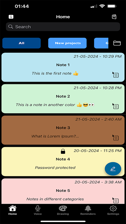 #3. Notepad with Colors - Notes (iOS) Podle: Frank Zander