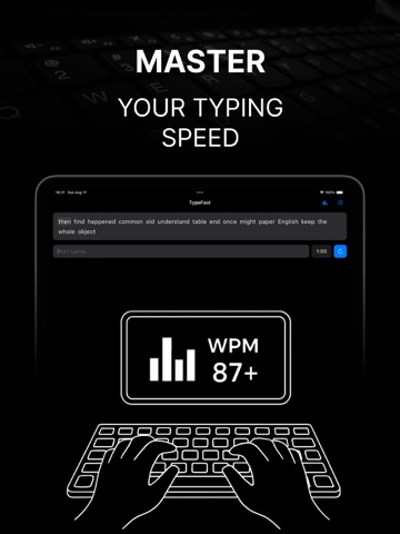 keyboard typing test Practice iPad screenshot