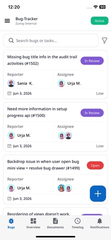 Zunoy BugTracker screenshot