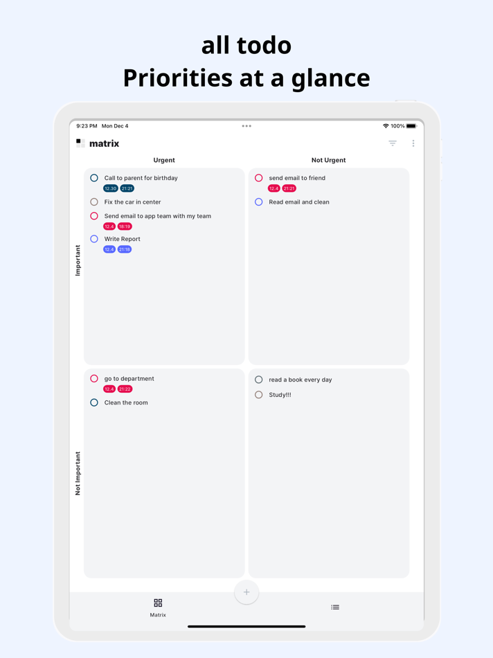 #2. Todo & Task: Eisenhower Matrix (iOS) 由: DO YEON PARK