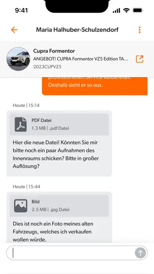 Capture d'écran de Mobile.de - Dialog sur iPhone 4