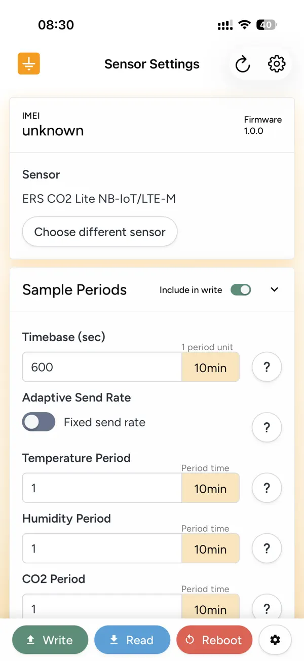 Screenshot #2 pour Sensor settings