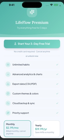 LifeFlow - Daily Habit Tracker iPhone screenshot
