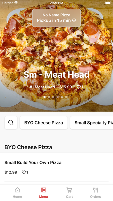 No Name Pizza iPhone screenshot 2 - Food & Drink app