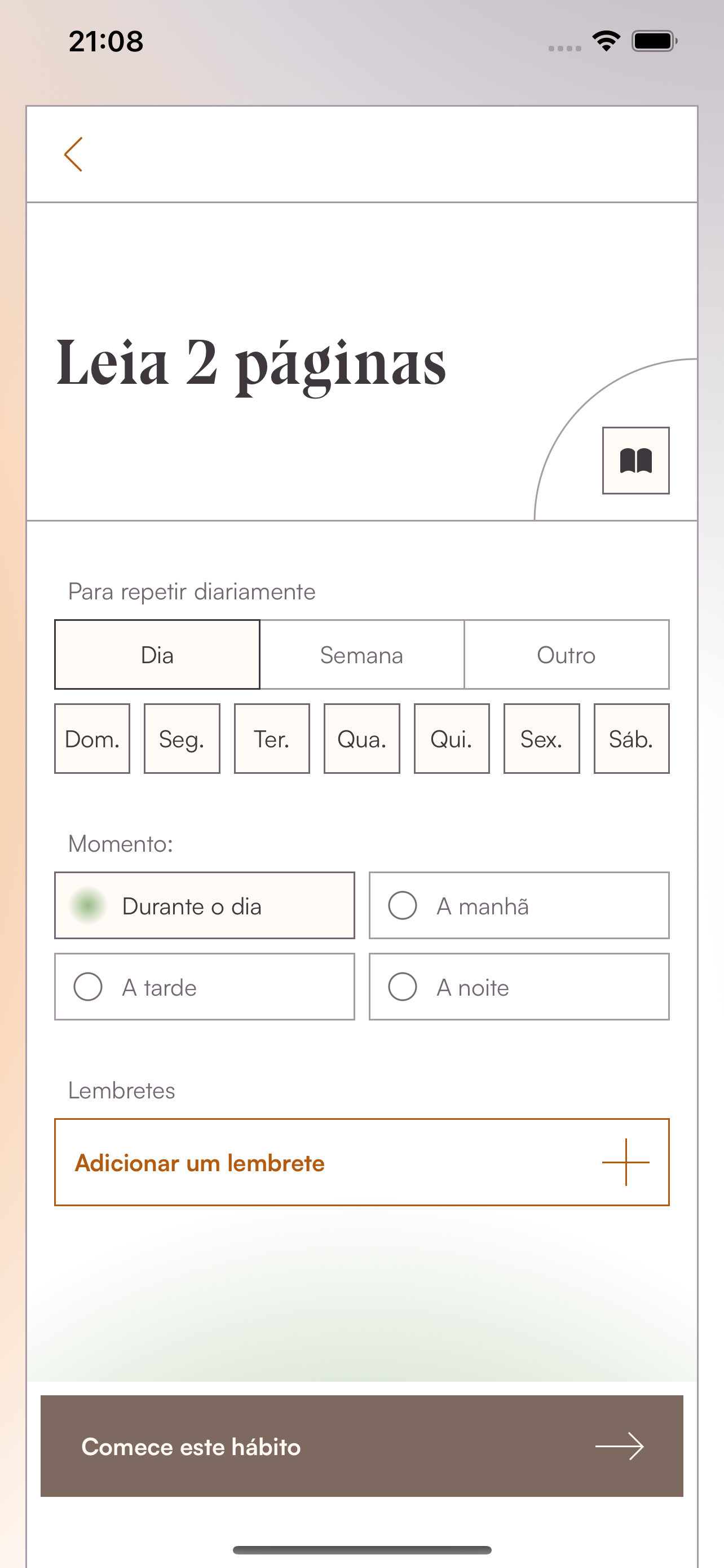 Habitudes, rastreador diário