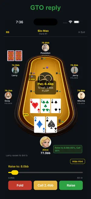 GTO Poker - Play & Learn screenshot 2