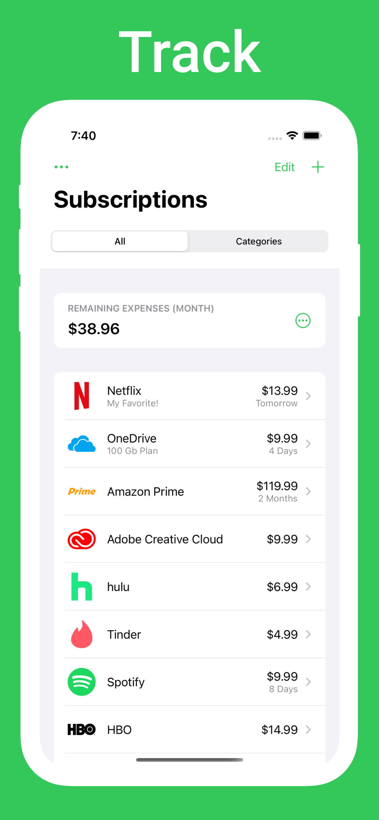 Subscription Manager - Bills