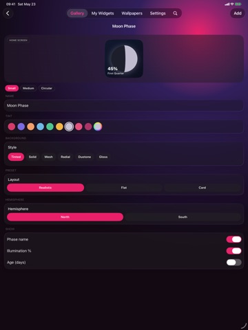 Screenmade: Widgets iPad screenshot