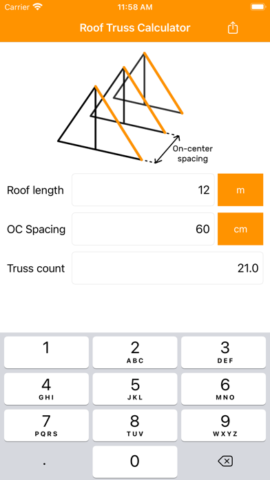 Screenshot #1 pour Roof Truss Calculator