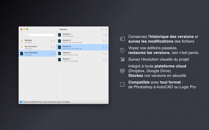 Screenshot #1 pour Versions • Historique de Doc