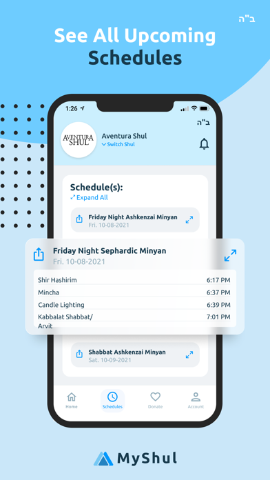 MyShul.com Screenshot