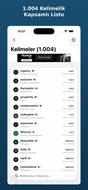 YDS-YÖKDİL Kelime Bankası screenshot 4