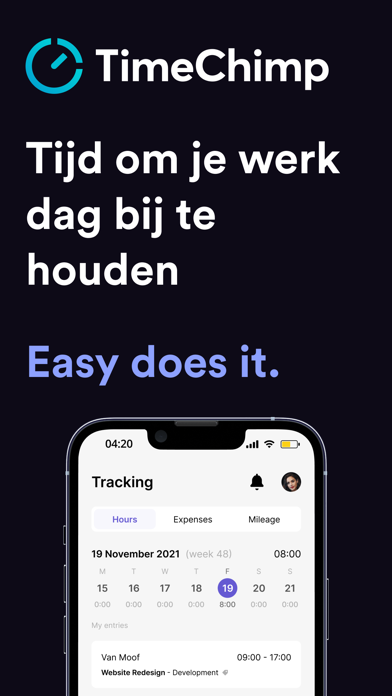 Screenshot #1 pour TimeChimp - Urenregistratie
