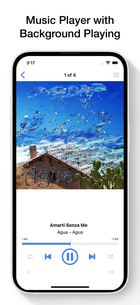Video to MP3 Converter App - This screenshot highlights the integrated music player, displaying prominent album art and intuitive playback controls.