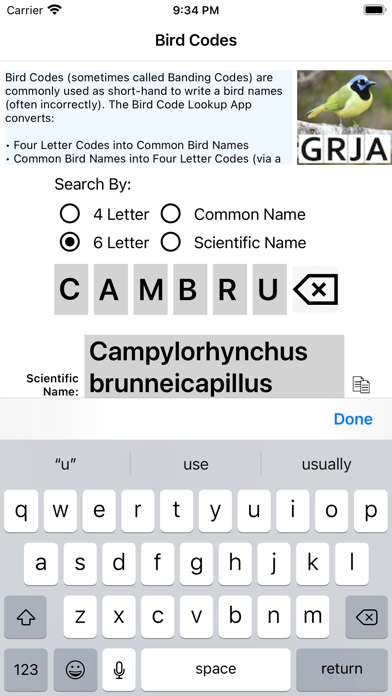 Bird Code Lookup