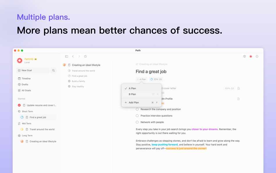 #4. Path-Goal Tracker, To-Do List (macOS) Podle: 万达 胡