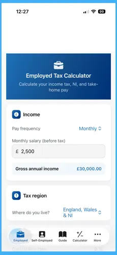 Income Tax Calculator UK Screenshot 1