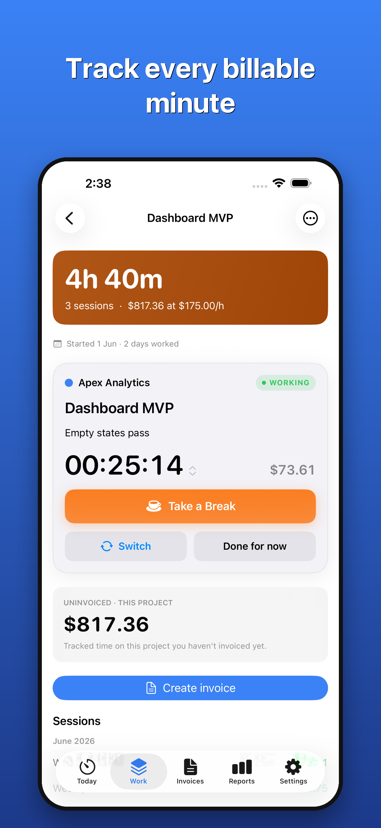 Cadence: Time Tracker and Inv screenshot 3