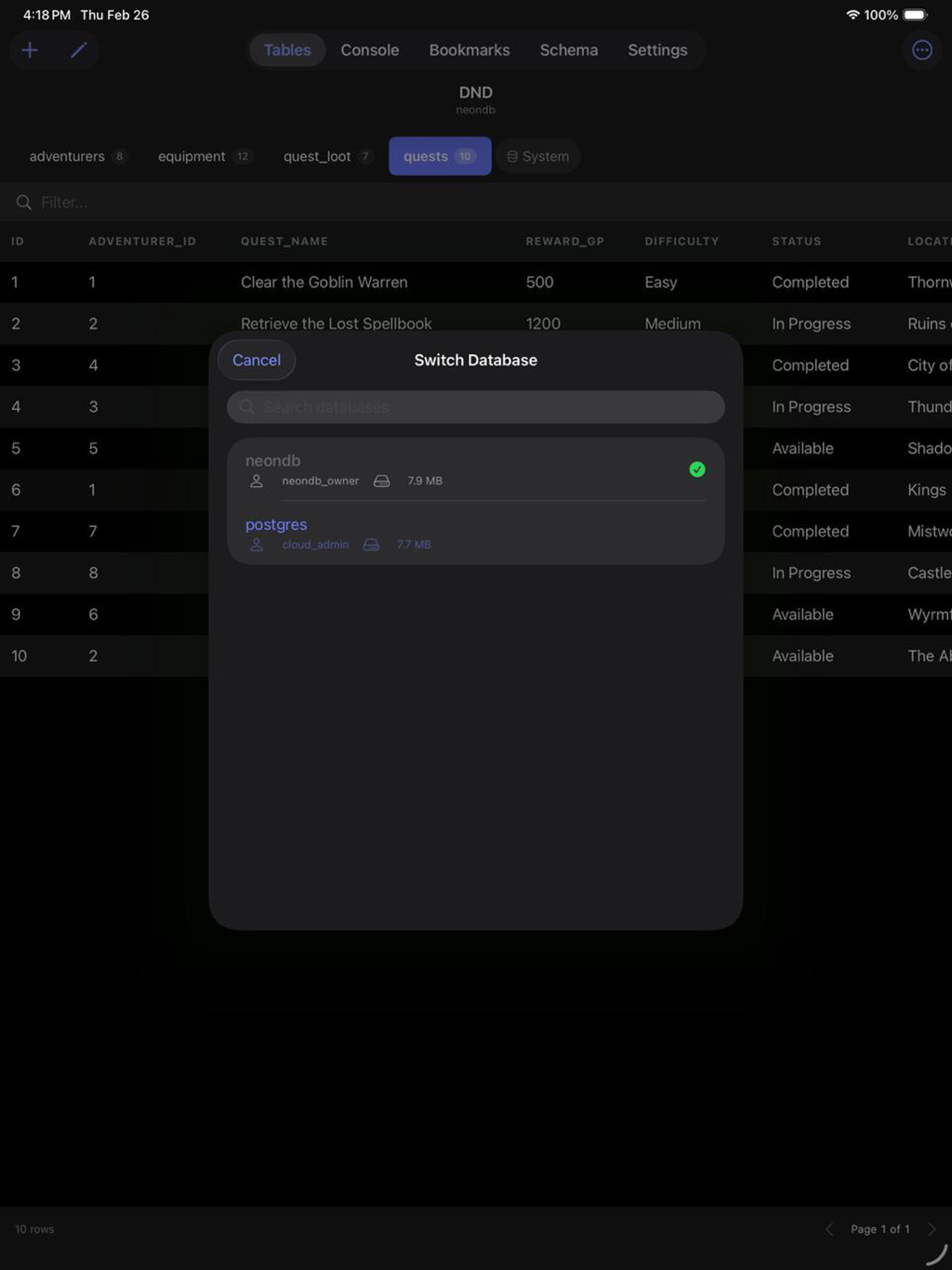 Tablewright: PostgreSQL Editor