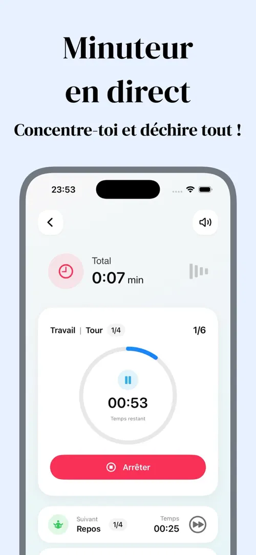 HIIT Timer Pro sur iPhone : capture d’écran 3 sur 5