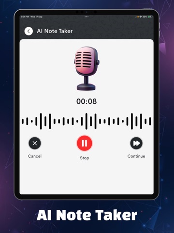 Smart Note AI note taker iPad screenshot